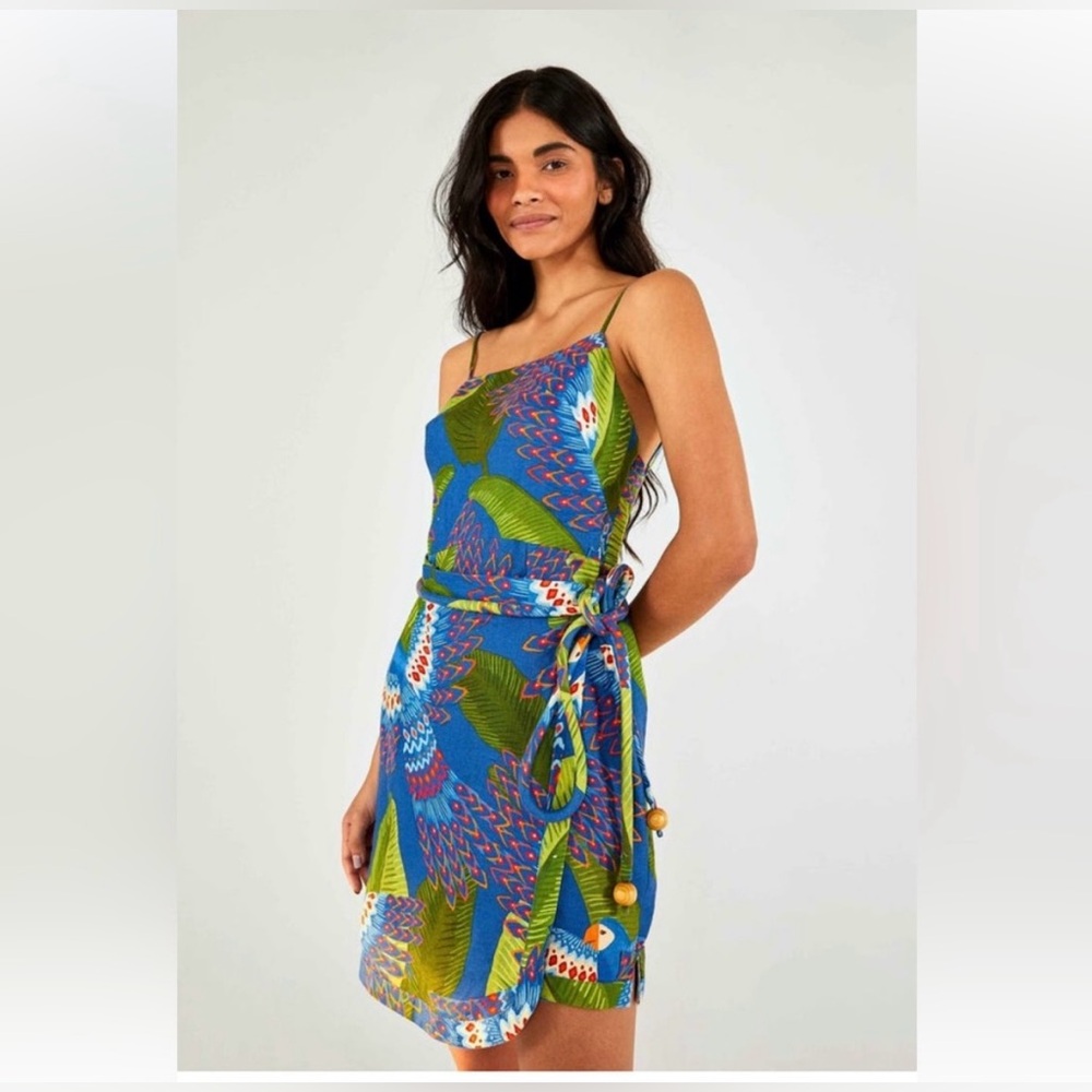 New Farm Rio Macaw Linen Minidress